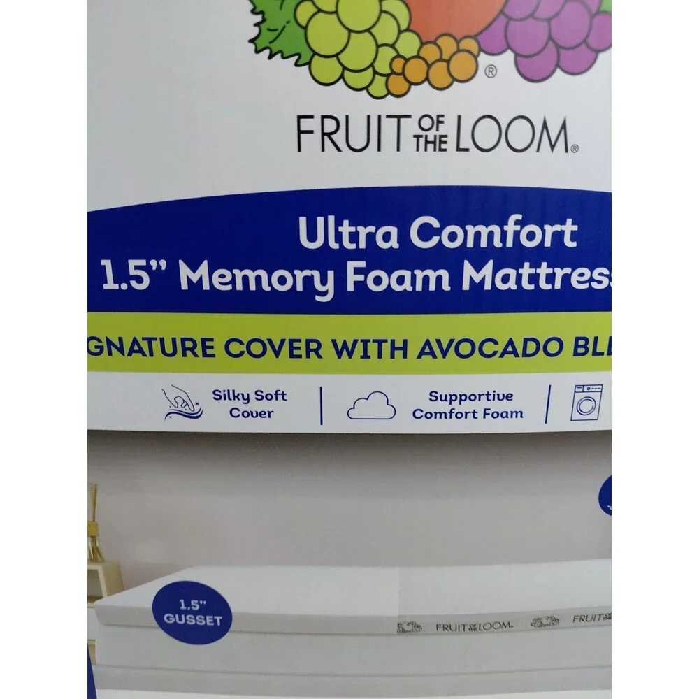 Fruit Of The Loom 1.5 Inch Memory Foam Mattress Topper TwinXL Retail 150$